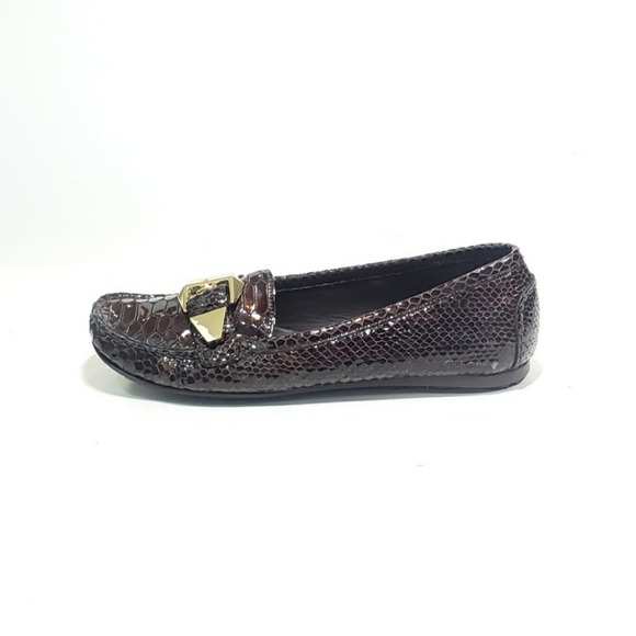 Stuart Weitzman Loafers Flats Patent Leather Snake - Picture 9 of 10